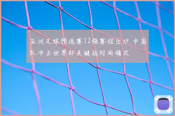 亚洲足球预选赛12强赛程出炉 中国队冲击世界杯关键战时间确定
